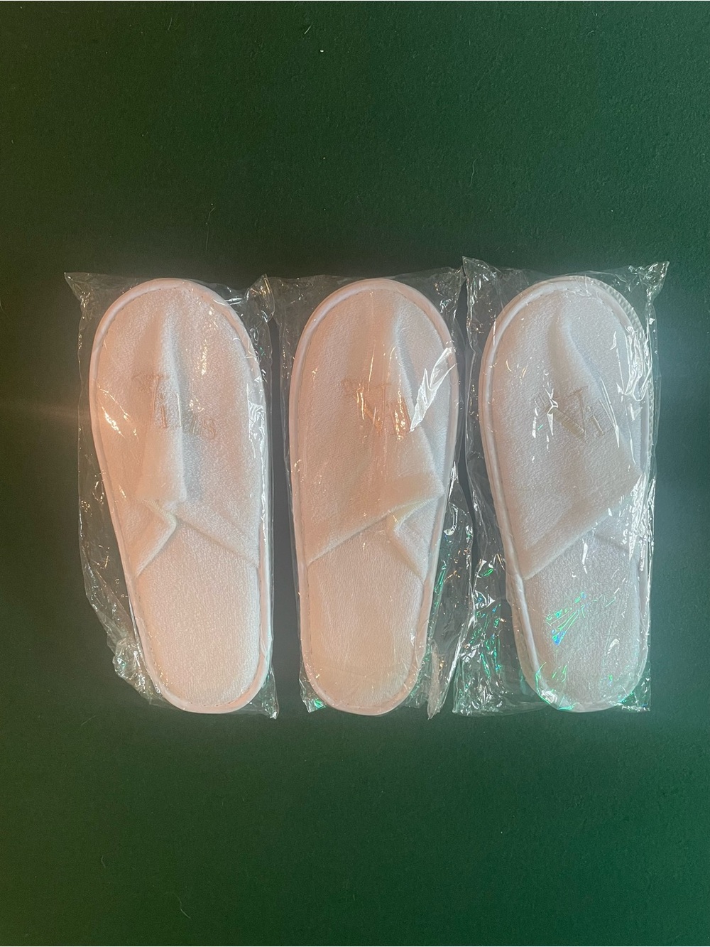 Three Pair White Spa Slippers